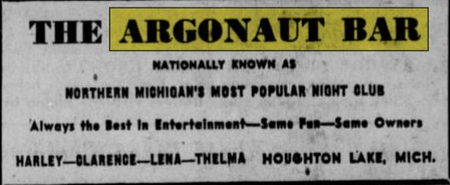 Argonaut Bar - May 1953 Ad